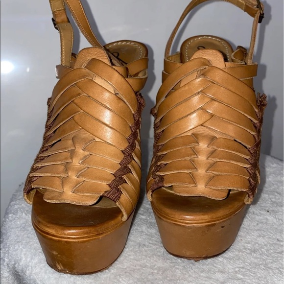 Lanvin leather wedge platform sandals 37 - Picture 12 of 12